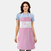 Moderne Bakkerij Dat Is Wat Ik Doe Roze Gestreepte Schort (Gedragen)