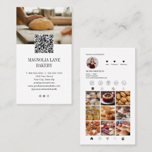 Moderne Bakkerij Foto Instagram Zakelijke Kaart Visitekaartje