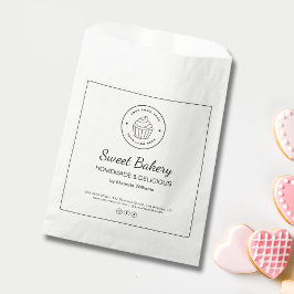 Moderne bakkerij op maat gemaakte logo papieren za bedankzakje
