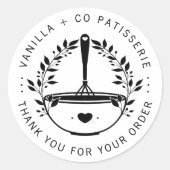 Moderne Bakkerij Pastry Zakelijke klant Dank u Ronde Sticker (Voorkant)