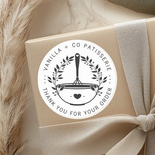 Moderne Bakkerij Pastry Zakelijke klant Dank u Ronde Sticker