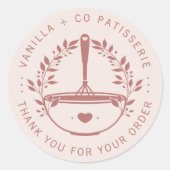Moderne Bakkerij Pastry Zakelijke klant Dank u Ronde Sticker (Voorkant)