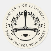Moderne Bakkerij Pastry Zakelijke klant Dank u Ronde Sticker (Voorkant)