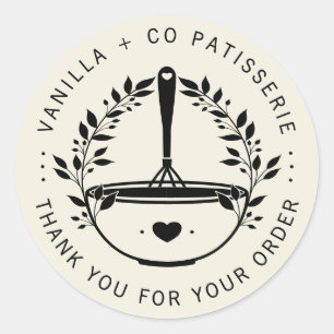 Moderne Bakkerij Pastry Zakelijke klant Dank u Ronde Sticker