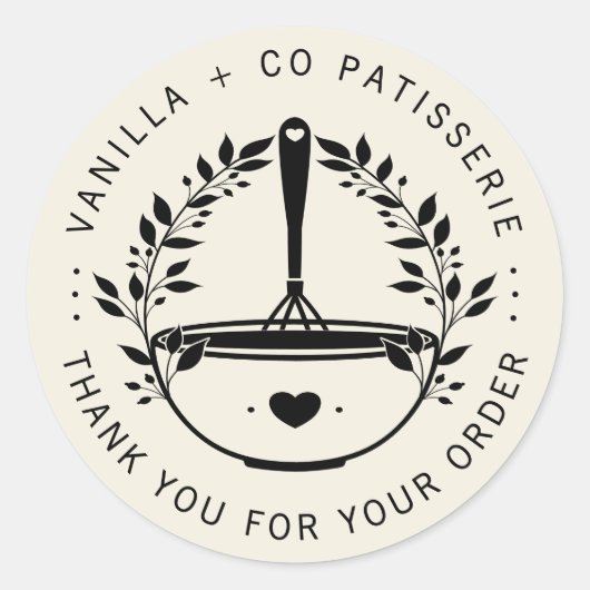 Moderne Bakkerij Pastry Zakelijke klant Dank u Ronde Sticker (Voorkant)