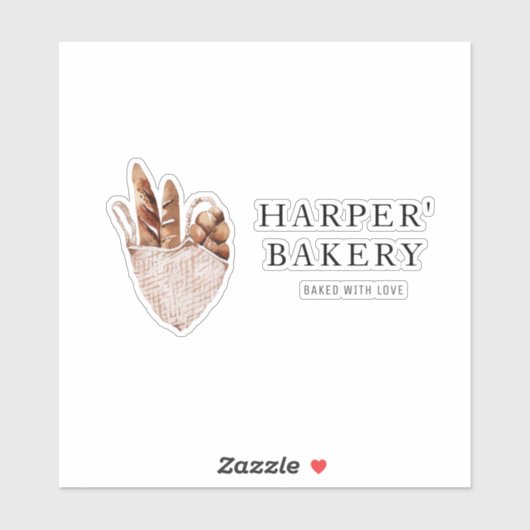 Moderne Bakkerij Professional Logo Sticker (Vel)