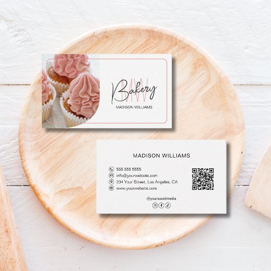 Moderne bakkerij QR-code Visitekaartje