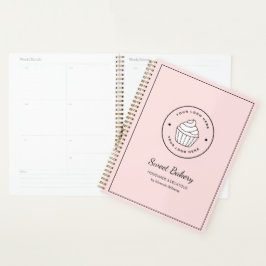 Moderne bakkerij roze aangepast logo planner