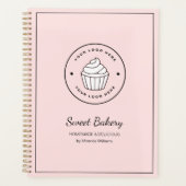 Moderne bakkerij roze aangepast logo planner (Voorkant)