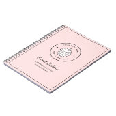 Moderne Bakkerij Roze Eigen Logo Notitieboek (Linkerzijde)