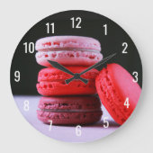 Moderne Bakkerij Roze Franse Macaron Grote Klok (Voorkant)