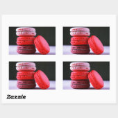 Moderne Bakkerij Roze Franse Macaron Rechthoekige Sticker (Vel)