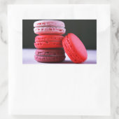 Moderne Bakkerij Roze Franse Macaron Rechthoekige Sticker (Tas)