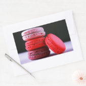 Moderne Bakkerij Roze Franse Macaron Rechthoekige Sticker (Envelop)