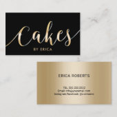 Moderne bakkerij voor zwarte en goudkaken visitekaartje (Voorkant / Achterkant)