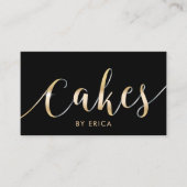 Moderne bakkerij voor zwarte en goudkaken visitekaartje (Voorkant)