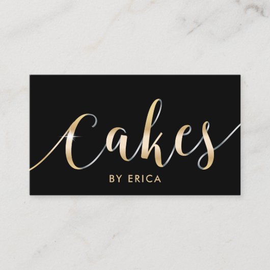 Moderne bakkerij voor zwarte en goudkaken visitekaartje (Voorkant)
