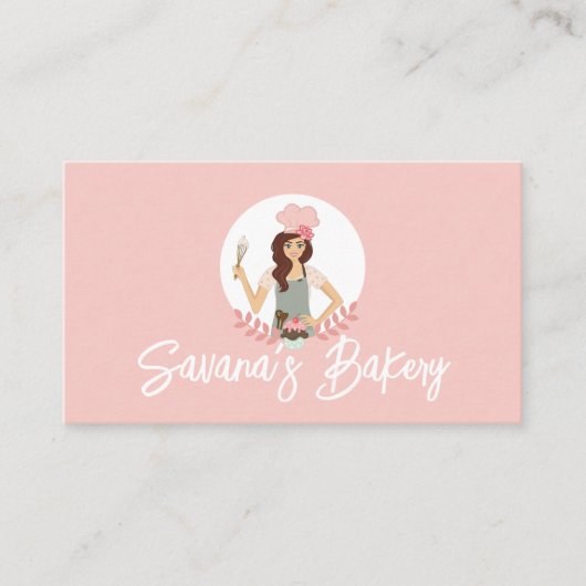 Moderne  bakkerijdiensten voor dames en heren Roze Visitekaartje (Voorkant)