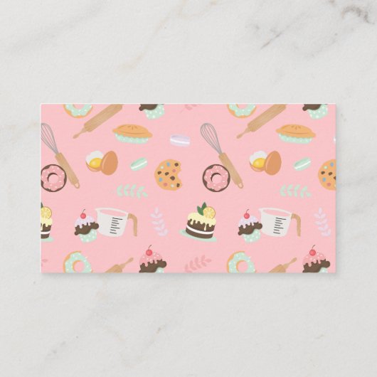 Moderne bakkerijdiensten voor dames en heren Roze Visitekaartje (Achterkant)
