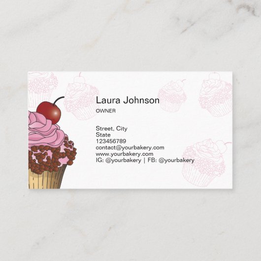 Moderne bakkerijkoek Kaas voor keukens Visitekaartje (Achterkant)