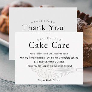 Moderne Bakkerijverpakkingen voor Cakeverzorging m Bedankkaart
