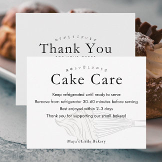 Moderne Bakkerijverpakkingen voor Cakeverzorging m Bedankkaart
