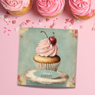 Moderne  bakkerstaart bakkerij cupcake vierkante visitekaartje