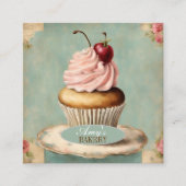 Moderne bakkerstaart bakkerij cupcake vierkante visitekaartje (Voorkant)
