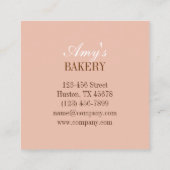 Moderne bakkerstaart bakkerij cupcake vierkante visitekaartje (Achterkant)