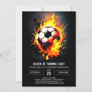 Moderne bal afdrukbare voetbal verjaardag kaart