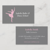 Moderne Ballerina Ballet en Dansstudio Grijs Visitekaartje (Voorkant / Achterkant)