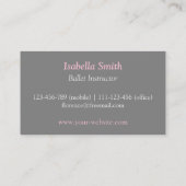Moderne Ballerina Ballet en Dansstudio Grijs Visitekaartje (Achterkant)