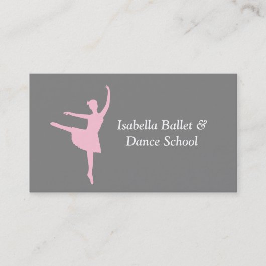 Moderne Ballerina Ballet en Dansstudio Grijs Visitekaartje (Voorkant)
