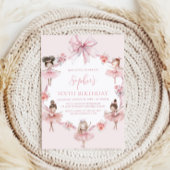 Moderne ballerina balletdanseres meisje verjaardag kaart