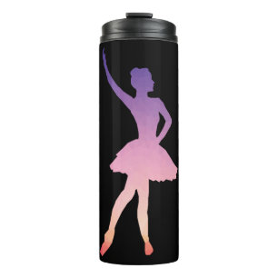 Moderne ballerina meisje dansen ombre kleur thermosbeker