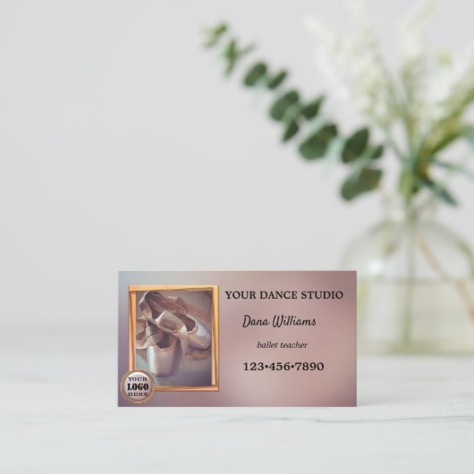 Moderne Ballet Dance Studio Visitekaartje (Staand voorkant)