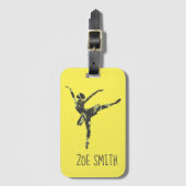 Moderne balletdanser moderne dans bagagelabel (Voorkant (verticaal))