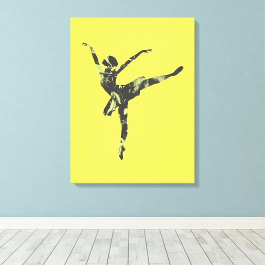 Moderne balletdanser moderne dans canvas afdruk (Insitu (Houten vloer))