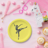 Moderne balletdanser moderne dans papieren bordje (Feest)