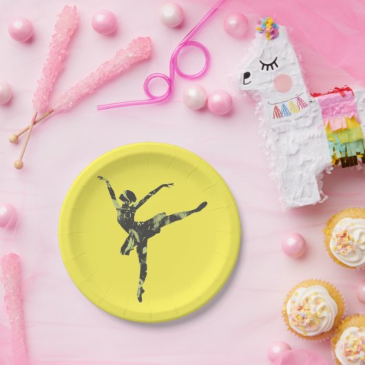 Moderne balletdanser moderne dans papieren bordje (Feest)