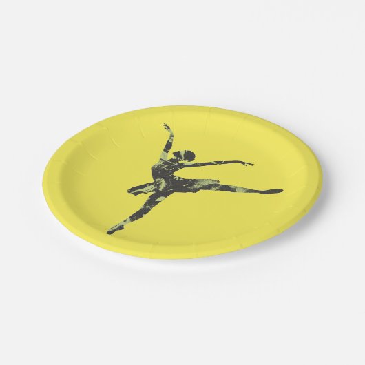 Moderne balletdanser moderne dans papieren bordje (Gekanteld)