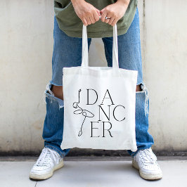 Moderne balletdanser zwart wit tote bag
