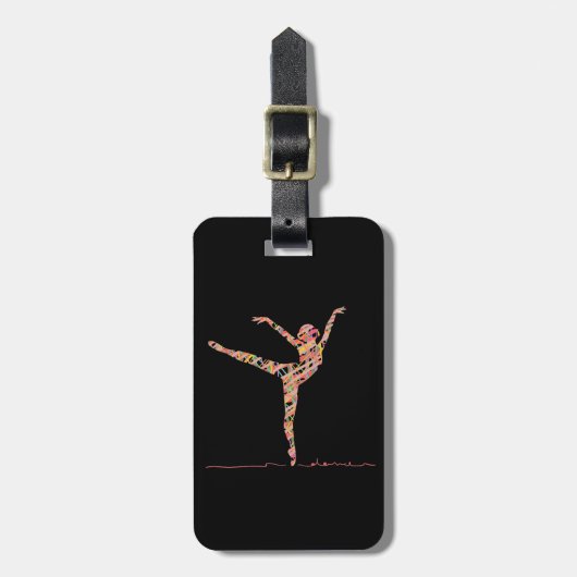 moderne balletdanseres bagagelabel (Voorkant verticaal)