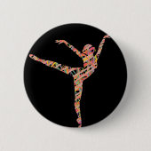 moderne balletdanseres ronde button 5,7 cm (Voorkant)