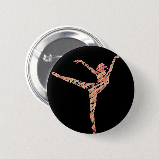 moderne balletdanseres ronde button 5,7 cm (Voorkant /achterkant)
