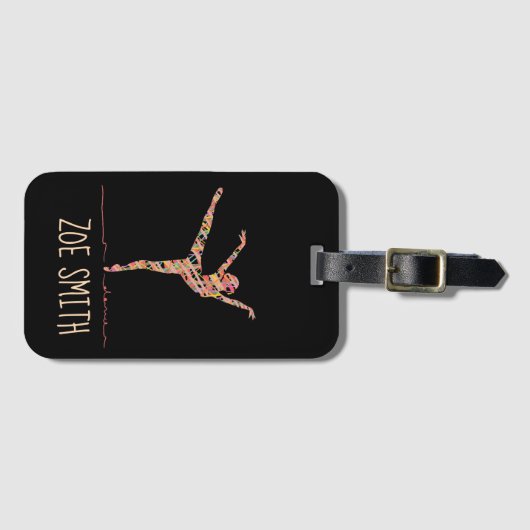 moderne balletdansersnaam bagagelabel (Voorkant (horizontaal))