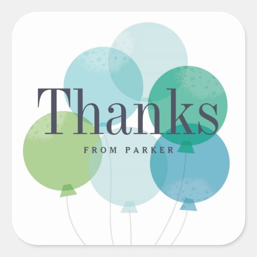 Moderne ballon bos bedankt sticker (Voorkant)