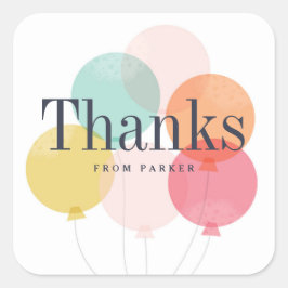 Moderne ballon bos bedankt vierkante sticker
