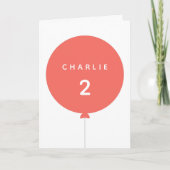 Moderne ballon | Coral Pink Birthday Name Girl Age Kaart (Voorkant)
