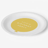 Moderne ballon | Gele kinderen Birthday Party Name Papieren Bordje (Gekanteld)